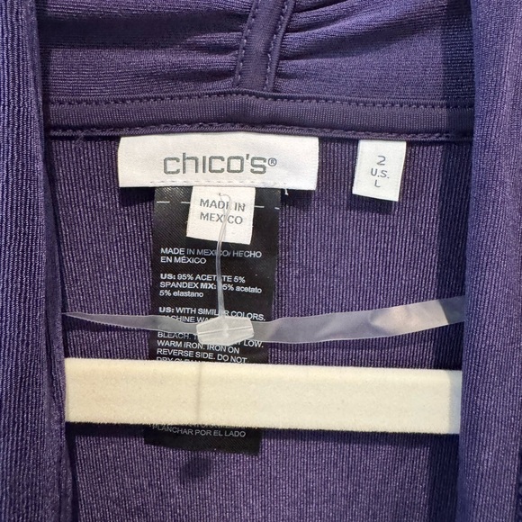 Chicos’s Travelers Grommet Jacket Elegant Purple Open Front Cardigan size 2x L - Picture 7 of 10